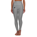 High-Waisted Grey Yoga Leggings – Smooth AOP Activewear