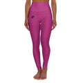 High-Waisted Pink Yoga Leggings – Smooth AOP Activewear