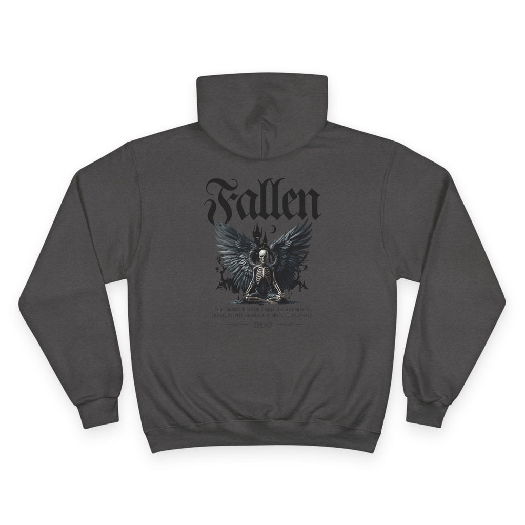Fallen Angel Graphic Hoodie — Gothic Winged Back Print