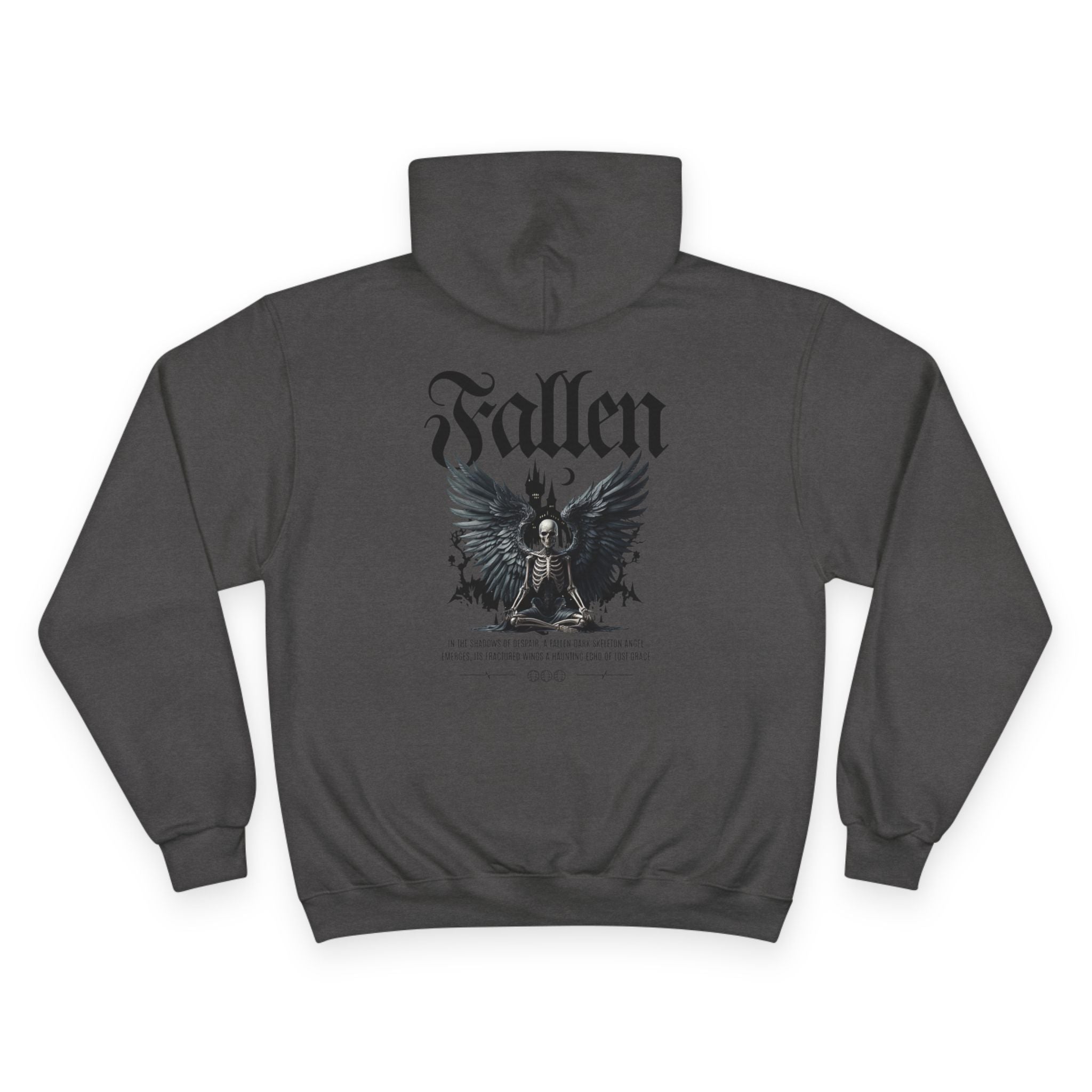 Fallen Angel Graphic Hoodie — Gothic Winged Back Print