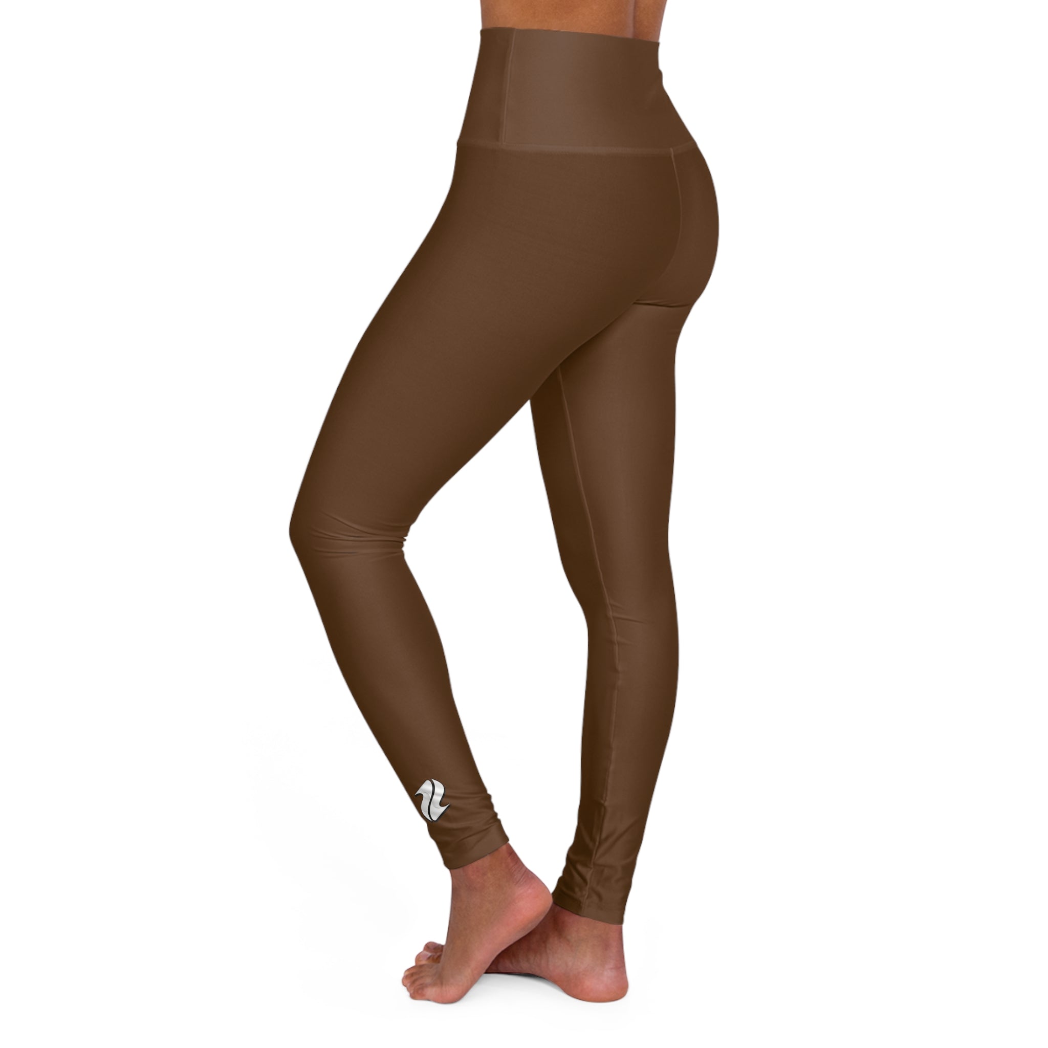 Copy of Copy of High-Waisted Brown Yoga Leggings – Smooth AOP Activewear
