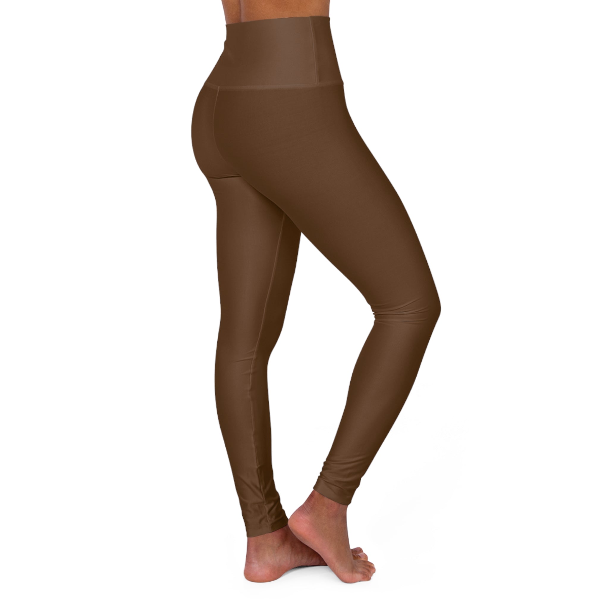 Copy of Copy of High-Waisted Brown Yoga Leggings – Smooth AOP Activewear