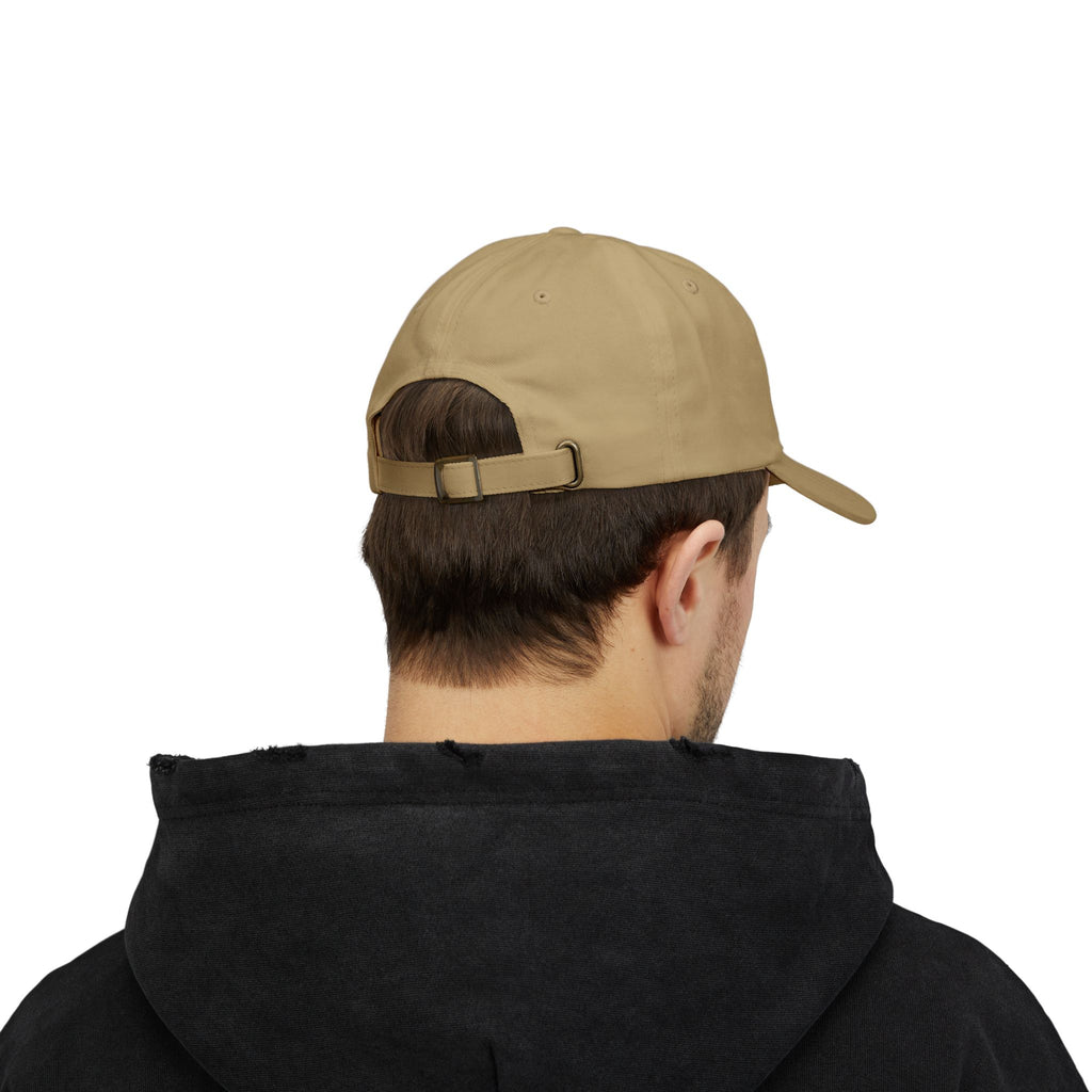 Embroidered Minimal Wave Dad Cap — Classic White Adjustable Hat
