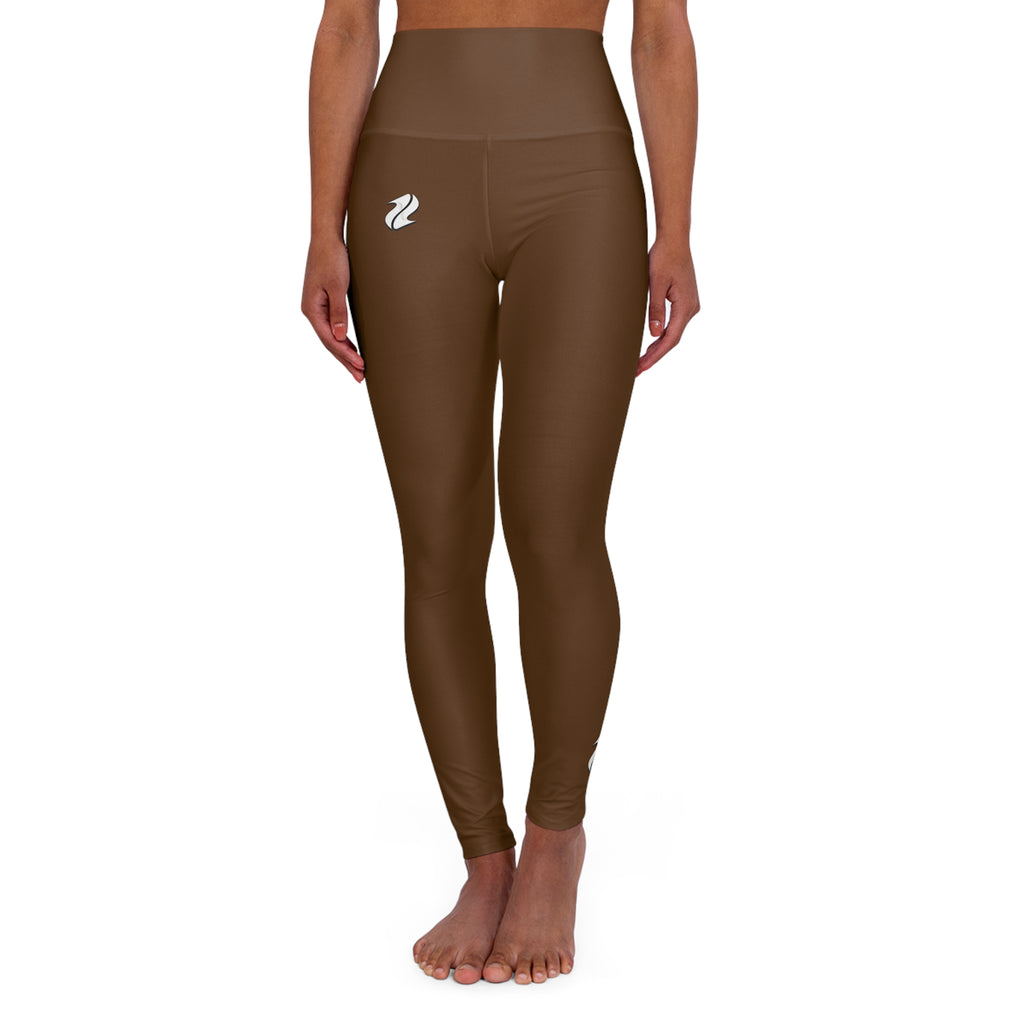 Copy of Copy of High-Waisted Brown Yoga Leggings – Smooth AOP Activewear