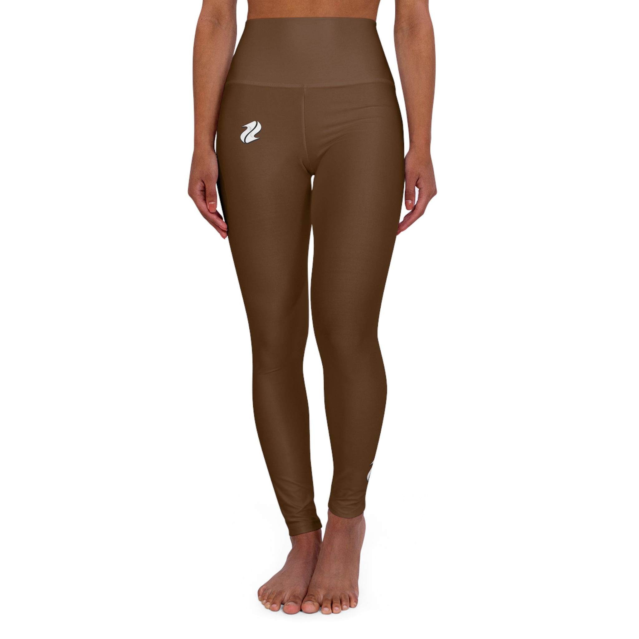Copy of Copy of High-Waisted Brown Yoga Leggings – Smooth AOP Activewear