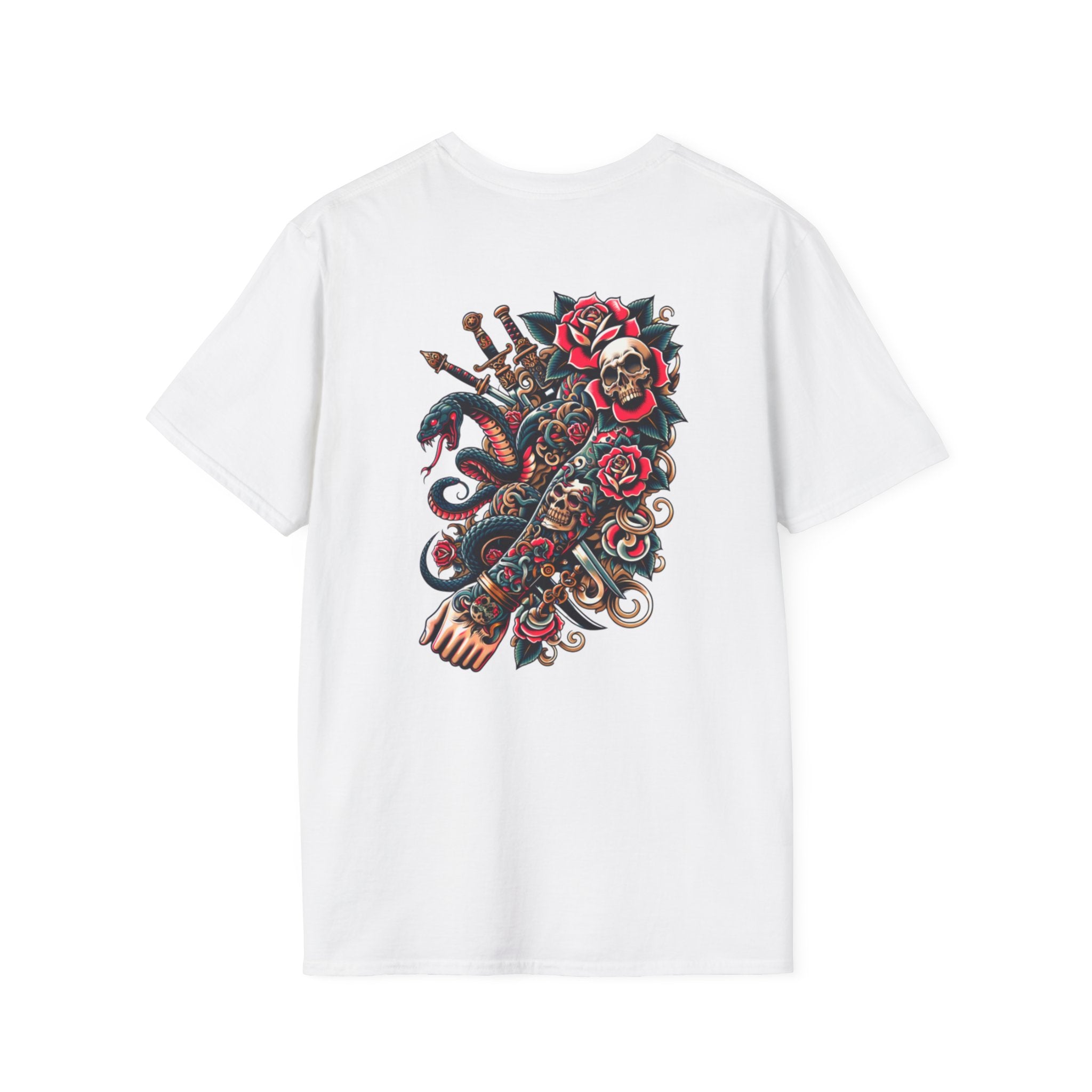 Skull & Roses Tattoo Graphic T-Shirt
