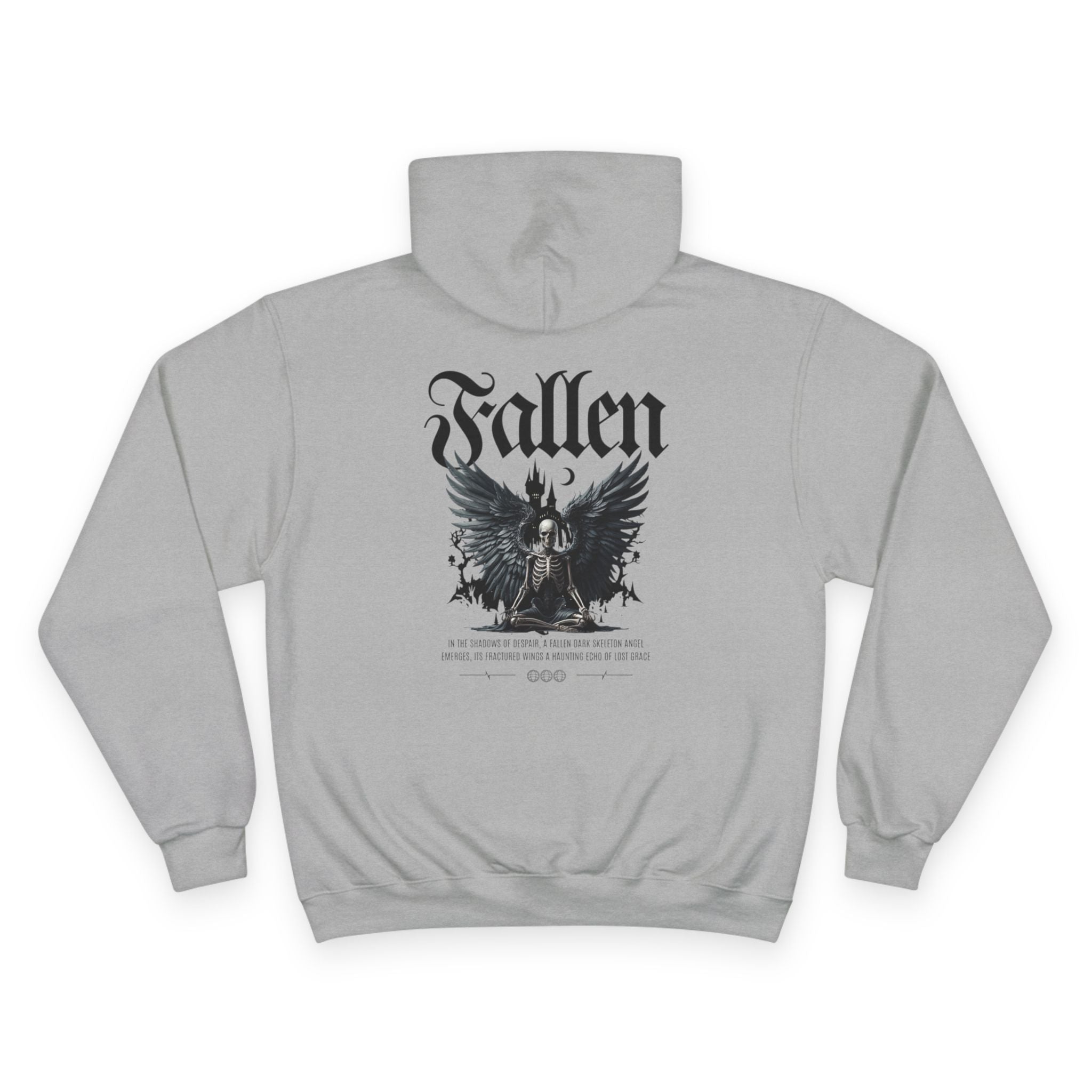 Fallen Angel Graphic Hoodie — Gothic Winged Back Print